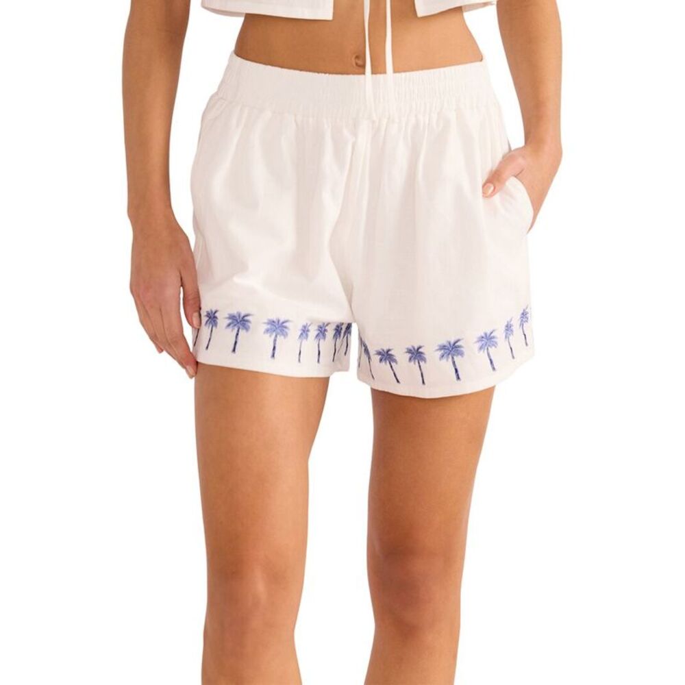 Minkpink Womens  Isadora Embroidered Linen-Blend Short